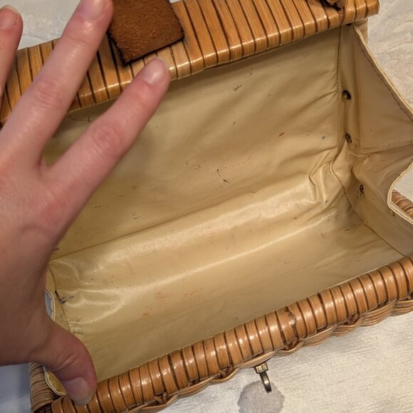 VINTAGE Mantessa 1960s dual sided purse - straw wicker handbag - Golden Girls - Picture 10 of 16